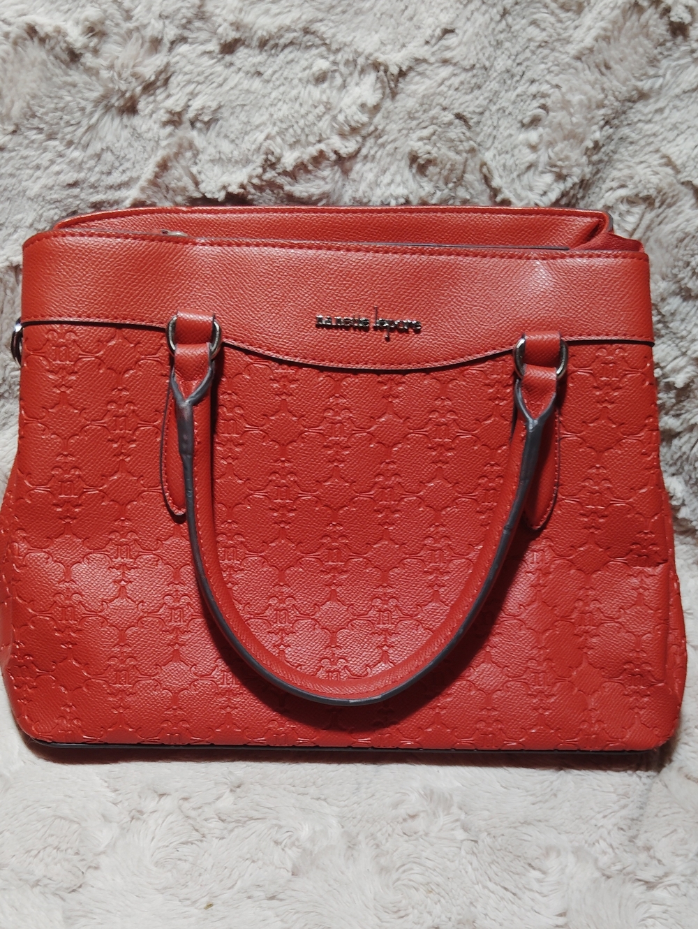 Nanette Lepore Coral-Red Seraphina Embossed Tote. CLEAN!!